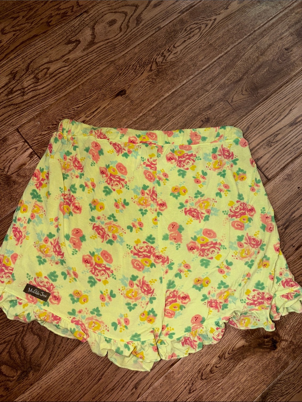 Matilda Jane Yellow Floral Ruffle Skort with Drawstring - Picture 3 of 3